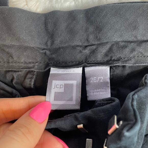 JCP Black Pants Mid - Low Rise 26/2 Straight Leg - Picture 2 of 5